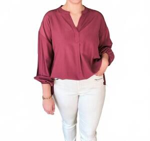 NEW LIME N CHILI veronica blouse in burgundy